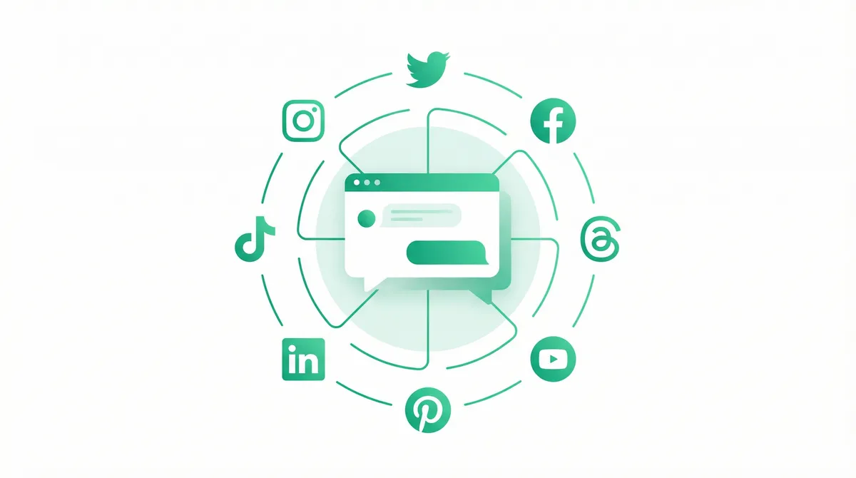 Outfeed AI chat interface showing AI-generated social media posts across multiple platforms